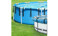 6 Pieces Adjustable Pool Cover Fastening Strap Nylon Pool Cover Strap Kit with Buckles Hook-and-Loop Secure