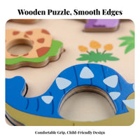 Child-Centered Inspired 3D Wooden Game Board Easy to Grasp Creature Learning Game Cognitive Development for Toddlers, Preschoolers