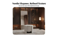 Nordic Design Lidded Shoe Changing Stool Multi-Purpose Upholstered Storage Ottoman High-Density Foam Cushion Household Furniture Sturdy Construction for Apartment Dwellers, Shop Owners, Entryway, Hallway, Walk-in Closet, Living Room