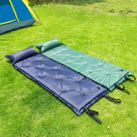 Inflatable Mattress with Integrated Pillow, Self-Inflating Air Mattress and Camping Mat, Waterproof Mat with Carry Bag, Folding Sleeping Mat