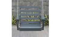 Double-Seat Swing Chair Dark Grey Swing Chair Metal Chains for Patio, Balcony