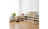 Space-Saving Plastic Shoe Storage Box Dustproof Stackable Plastic Shoe Storage Dust-Proof Installation-Effortless for Entryway, Closet, Bedroom