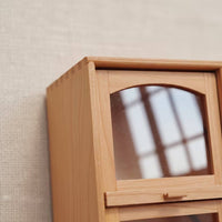 Miniature Wooden Cabinet Detailed Miniature Cabinet with Compartments Realistic Dollhouse Cupboard for Collectors