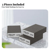4-Sided Grit-Coated Sponge Multi-Surface Sanding Pad Wet and Dry Application Polishing Tool for Woodworkers, Craftsmen, Carpentry, Drywall Finishing