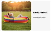 Quick Inflation Inflatable Lounger with Headrest Lightweight Wind Catcher Sofa Waterproof Inflatable Couch Leak-Proof for Beachon-the-Goers, Travelers, Camping, Parks, Beach, Backyard