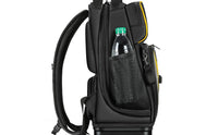 Side Mesh Pockets Molded Base Tool Backpack Padded Straps Multi Pocket Tool Organizer Backpack Structured Rectangular