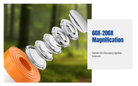 Portable Handheld Microscope for Kids, 60X-200X, Science Experiment Kit, Educational Toy