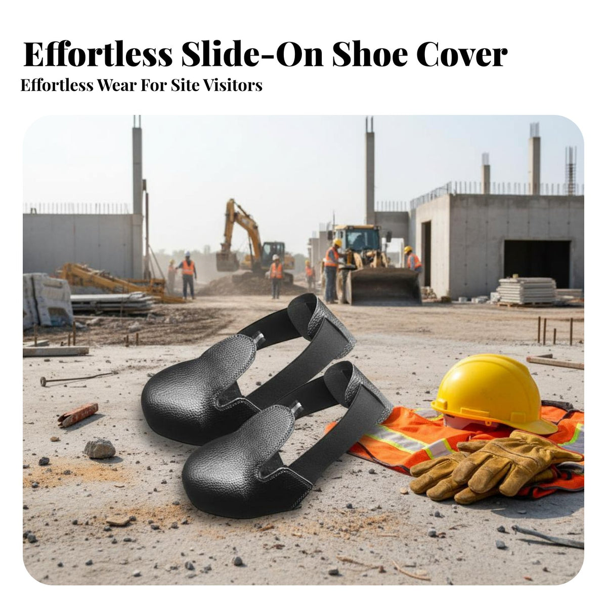 Steel Toe Shoe Cover Impact-Resistant Anti-Smash Shoe Protector Adjustable Universal Fit Pull-on Toe Cap for Men, Women, Factories, Warehouses