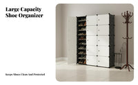 Modular Footwear Storage Unit Multi-Layer Design DIY Assembly Shoe Closet Dustproof Stackable Storage Cubes for Families, Students, Entryway