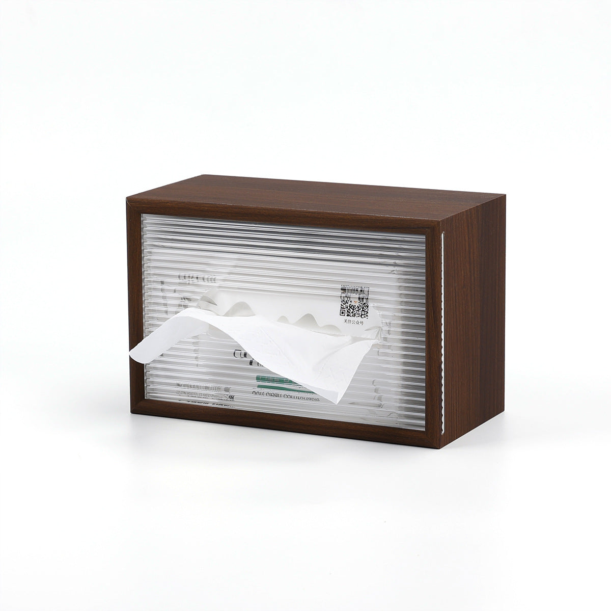 North American Black Walnut Tissue Box, Desktop, Retro Style, Square