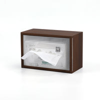 North American Black Walnut Tissue Box, Desktop, Retro Style, Square