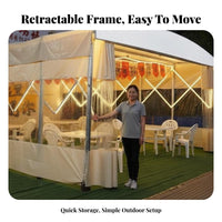 Wheeled Accordion Tent Water-Resistant Manual Retractable Awning Water-Resistant Shelter for Marketplace Vendors, Air-Permeable Organizers