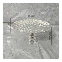 Decorative Fruit Tray Tabletop Item Honeycomb Texture Silver