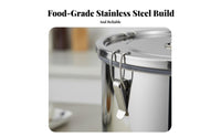 Leakproof Stainless Steel Sealed Container Rust Resistant Stainless Steel Food Canister Long-Lasting Construction for Pantry, Restaurant