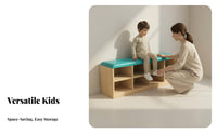 Kindergarten Changing Shoe Bench Multifunctional Child S Shoe Storage Bench Easy to Clean Long Entryway Stool for Parents, Dance Studio, Hallway