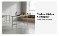 Easy to Clean Commercial Kitchen Prep Table Rust Resistant Stainless Steel Work Table Stable Structure Heavy Duty Food Prep Station for Restaurant Employees, Home Cooks, Workshop, Garage, Laundry Room, Outdoor