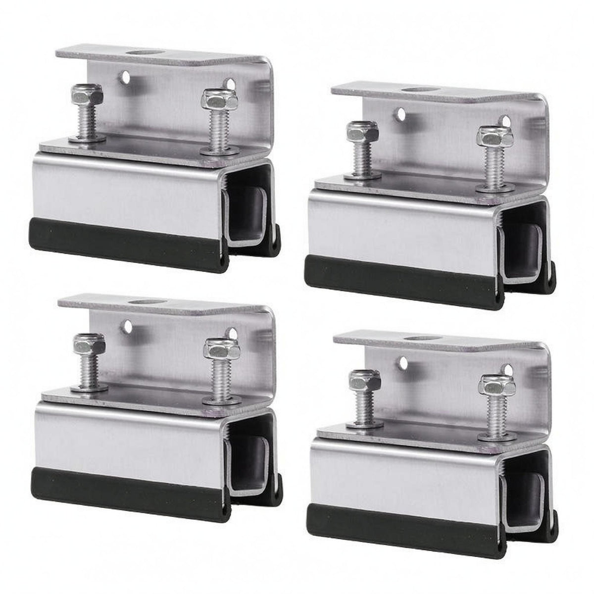 4 Pieces Black Insert Right-Angle Clamp Bracket Compact Mounting Bracket Bolt Fasteners Furniture Connector Uncovered Channel