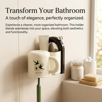 Wall Mounted Toothbrush and Cup Organizer, Suction Holder with Mouthwash Storage for Adults, Wash Set