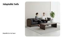 Minimalist aesthetic Three-Seater Sofa and Table Set Modern Design Upholstered Lounge Seating Business Grade Office Furnishing long-lasting Frame for Interior Designers, Waiting Room