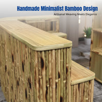 Bamboo Front Desk, Contemporary Restaurant Bar Counter, Minimalist Cashier Table