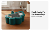 Multi-Compartment Seasoning Box Food-Grade Material Multi-Grid Spice Holder Space-Saving Condiment Storage Box for Home Cooks, Families