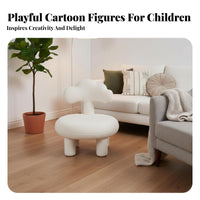 Nordic Inspired Cozy Upholstered kids' Chair Soft Texture Bow-Back Accent Chair Adorable Design children's Furniture Lightweight and Portable for Toddlers, Preschoolers, Parents, Nursery, Living Room, Kindergarten, Reading Nook