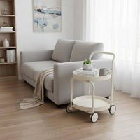 Space Saving Sofa End Table with Wheels Multifunctional Mobile End Table Nordic Design for Living Room, Small Areas, Bedroom