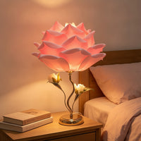 Floral Flower Lamp Decorative Rose Lamp Corded Glossy for Reading Corner