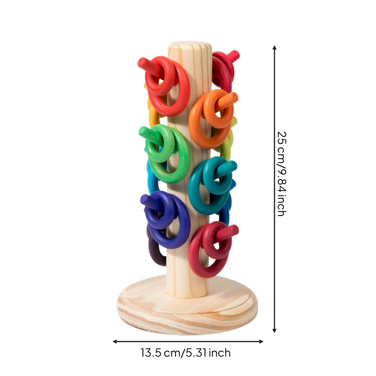 Wooden Stacking Rings Early Learning Stacking Rings Counting Disc Stacker Fine Motor Wooden Sorting Counting Toy Educational