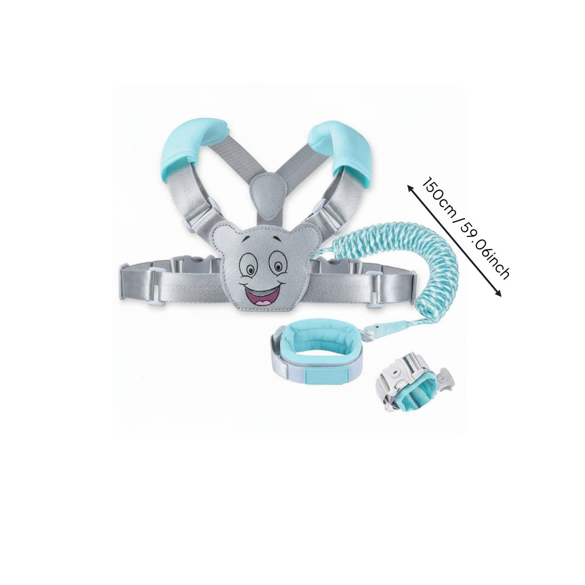 Adjustable Straps Child Safety Harness Leash Steel Wire Reinforced Anti Lost Wrist Link Breathable Cushion Toddler Walking Harness Luminous for Toddlers, Kids, Babies, Crowded Places, Shopping, Traveling