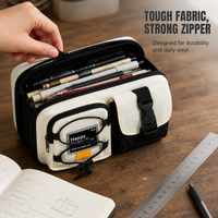 2025 New Large Capacity Canvas Pencil Case for Students, Multi-functional & Dirt-Resistant