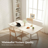 Modern Minimalist Design Rectangular Table and Chair Set Light Luxury Aesthetic 5-Piece Table and Chair Set scuffResistant surface Dining Room Furniture Sturdy Construction for Families, Homeowners, Students, Small Apartments, Kitchen, breakfast area
