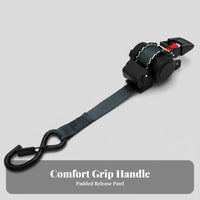4 Pieces Tangle Tangle-Resistant Heavy Duty Ratchet Tie-down Quick Release Mechanism Retractable Ratchet Strap S-Hooks for Truck Drivers