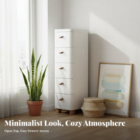 Narrow Storage Organizer Space-Saving Design Narrow Drawer Cabinet Removable Drawers Japanese Design Dresser for Homeowners, Bedroom, Living Room