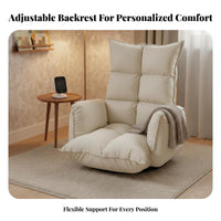 Foldable Design Adjustable Floor Chair Japanese design Adjustable Padded Lounger Nursing suitable Indoor Furniture With support barsrests for New Mothers, Apartment Dwellers, Bedroom, Bay alcove, Living Room, Watching TV