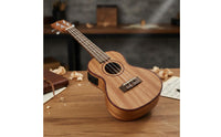 Preamp 24 Inch Ukulele Pickup System Tone Controls Ukulele Built-in Tuner String Instrument Polished Fretboard for Beginners, Students, Performance, Practice