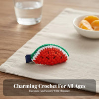 Crochet Fruit Hair Clip Crocheted Knitted Vegetable Barrette Handmade Cartoon Food Hair Pin for Children, Young Children, Daily Wear, Parties, Photo S