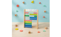 Wooden Abacus Develops Fine Motor Skills Kids Arithmetic Abacus Multi-Skill Development 10-Row Calculation Rack for Preschoolers, Daycare