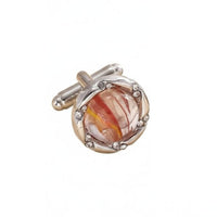 Crystal Cufflinks Set Polished Alloy Sparkling Crystal Ring for Business