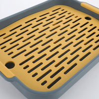Large Lagomorph Litter Tray and Lagomorph Litter Box with Grid, Removable Double-Layer Pan for Guinea Pigs and Hamsters