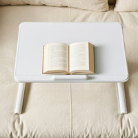 Bed Table with Front Lip Height-Adjustable Folding Laptop Bed Desk Portable Desk for Students, Workers, Sofa, Dorm Rooms