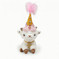 Sheep Ornament with Beads Cute Stuffed Sheep Lamb Stuffed Doll Fuzzy Soft for Collectors, Backpack, Desk
