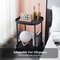 Minimalist Design Rolling Side Table Space Saving Tiered Mobile Side Table Compact Design Household Furniture With Wheels for Apartment Dwellers, Homeowners, Students, Living Room, Bedroom, Balcony, Small Areas