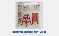 Portable Aluminum Alloy Folding Ladder, Thickened, Multi-Functional, Home Construction, Double Reinforced Frame