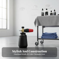Foam Lance Heavy Duty Brass Central Vehicle Wash Foam Sprayer Graduated Bottle Adjustable Soap Dispenser for Professional Cleaners, Auto Detailing