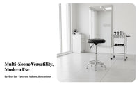Rolling Base Adjustable Swivel Stool with Wheels Padded Seat Adjustable Drafting Stool with Casters Modern Design Bar Chair Heavy Duty for Hair Stylists, Receptionists, Reception Desk, Counter Height, Medical Facility, Kitchen