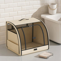 Foldable Pet Carrier Collapsible Soft Dog Crate with Mesh Openings Pet Carrier with Mesh Openings Easy-Clean Kennel Space-Saving