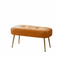 Modern Design Tufted Bench with Metal Legs Padded Seat Tufted Low Bench Space-Saving Design Upholstered Stool Versatile for Homeowners, Interior Decorators, Entryway, Dressing Room, Hallway, Home Removeice