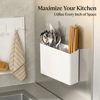 Chopstick Holder Fridge Organizer, Carbon Steel Countertop Storage for Students, Wall-Mounted Kitchen Utensil Rack, Space-Saving Side