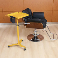 Salon Cart with Tool Holders Rolling Salon Trolley 360-Degree Swivel Hairdresser Cart for Studios